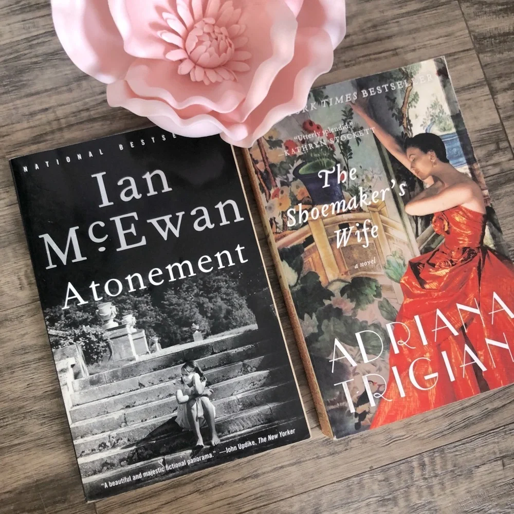 ATONEMENT Ian McEwan & SHOEMAKERS WIFE Adriana Trigiani historical fiction books